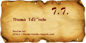 Thoma Tünde névjegykártya